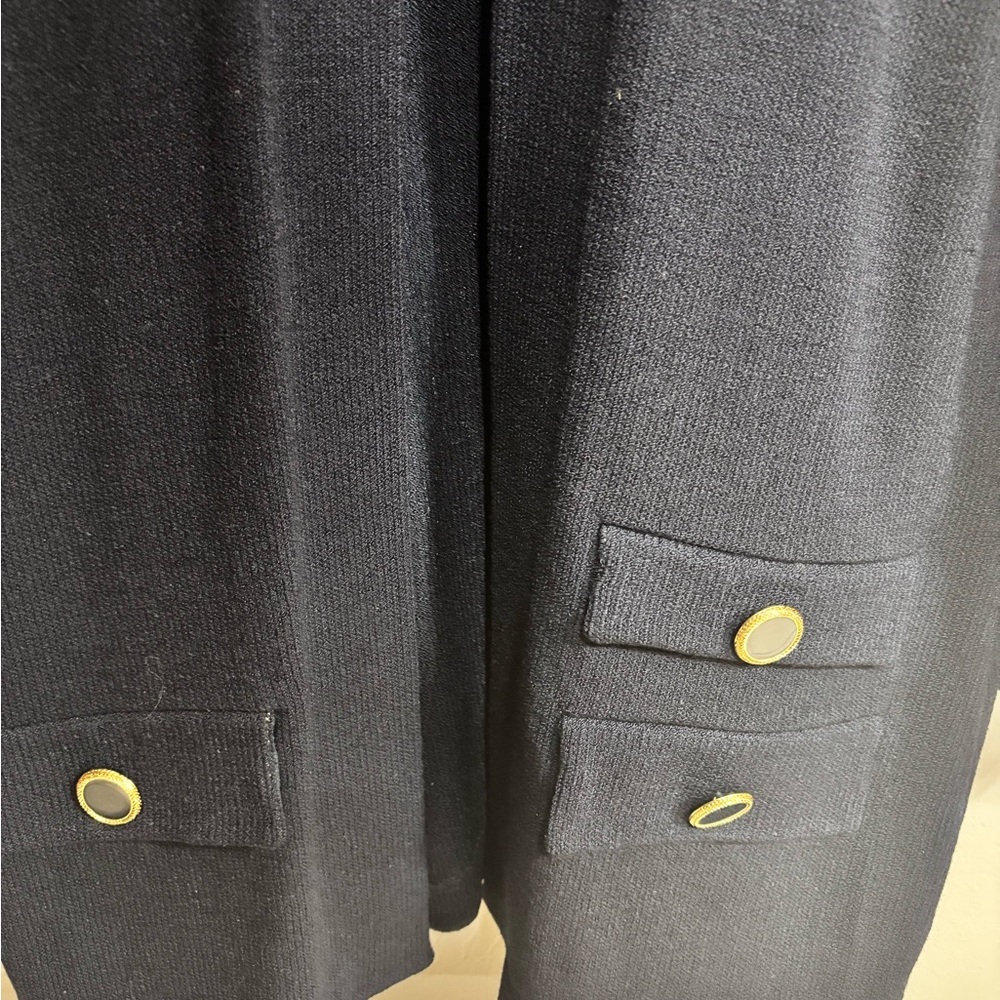 EUC St. John Navy Santana Knit Open Cardigan - Sz 14 - Picture 3 of 6